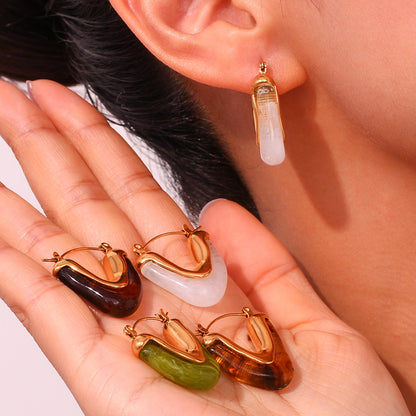 Gold Triangle Hoop Earrings
