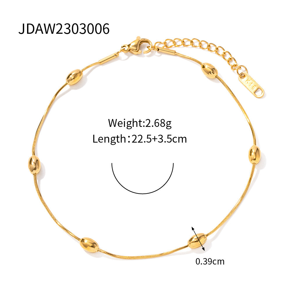 Oval Bead Chain Anklet