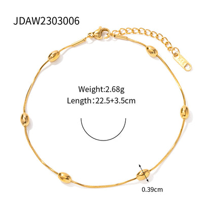 Oval Bead Chain Anklet