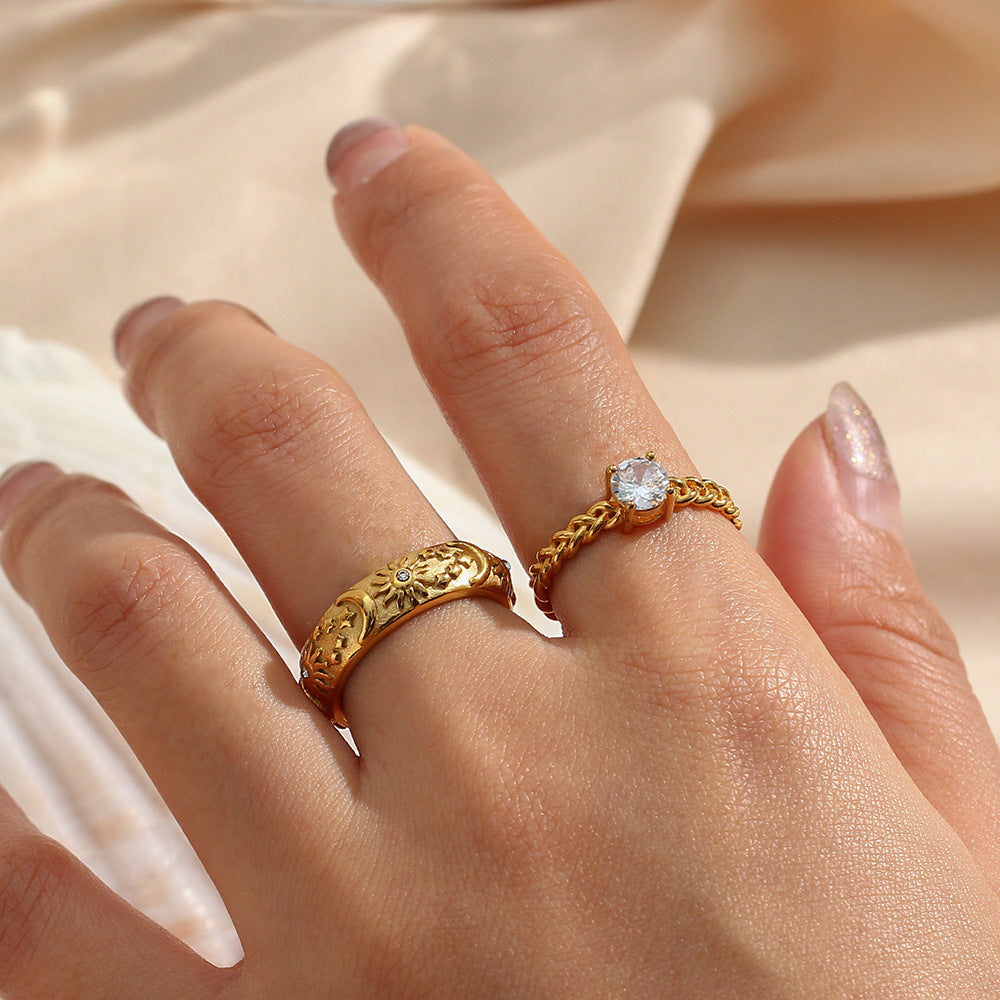 Celestial Star, Moon & Sun Ring