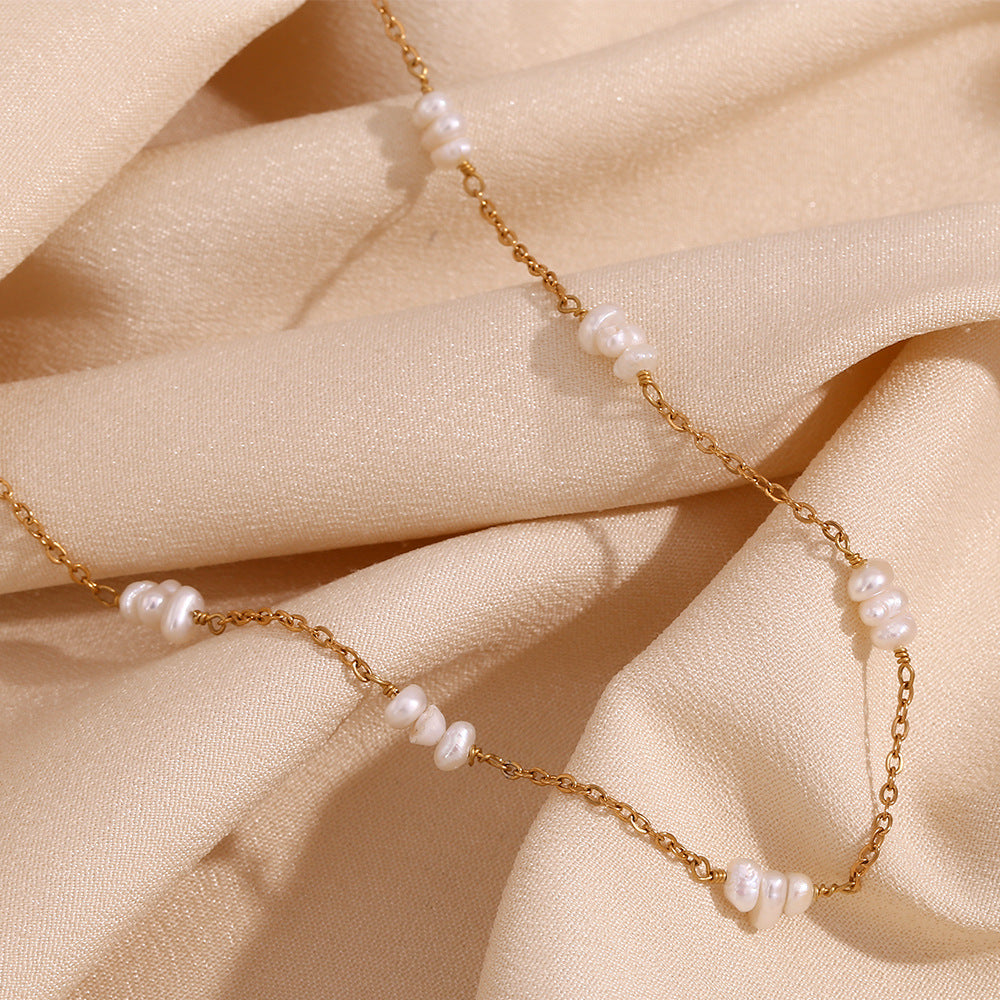 Minimalist Beaded Freshwater Pearl Necklace