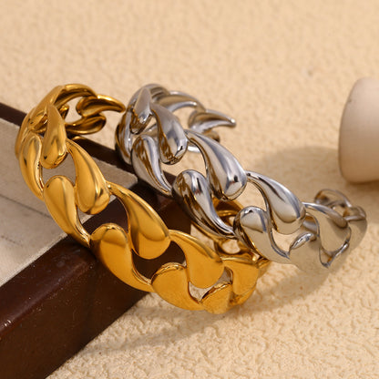 Waterdrop Hollow Gold Bangle