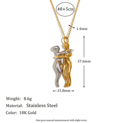 Size details for Romantic Lovers Two-Tone Necklace