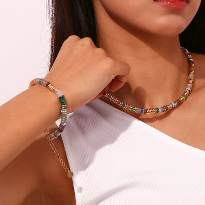 Mixed Stone Gold Necklace