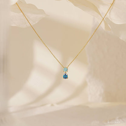 18K gold plated birthstone necklace with vintage zircon pendant – STUD
