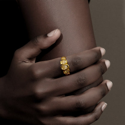 Zircon Stacking Gold Ring