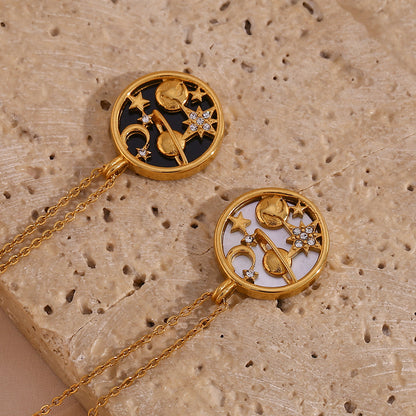 Gold lunar necklace for layering