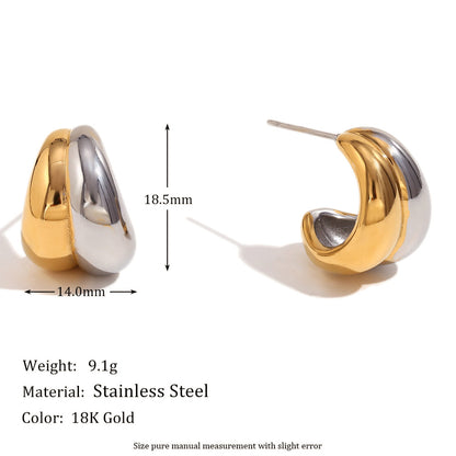 Size details for Two Tone Stud Earrings
