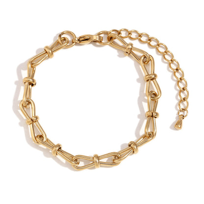 Handcrafted 14K gold plated bowknot bracelet – minimalist waterproof jewelry for women – STUD

