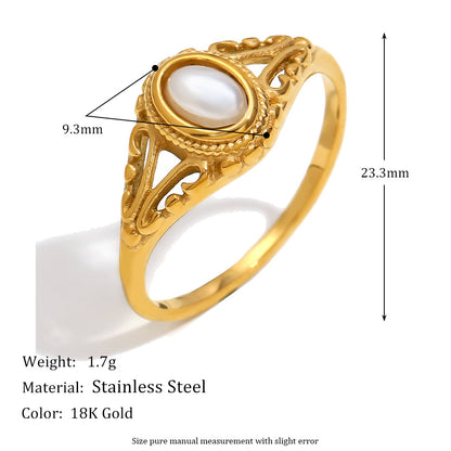Delicate, feminine, and timeless — this Gold Plated Pearl Flower Ring is designed to elevate any look with understated charm. Featuring a dainty floral motif paired with fine pearls, it captures the essence of modern minimalism and vintage elegance. Made from stainless steel and finished in radiant gold plating, it's waterproof and anti-tarnish — perfect for daily wear without compromising shine or style.
