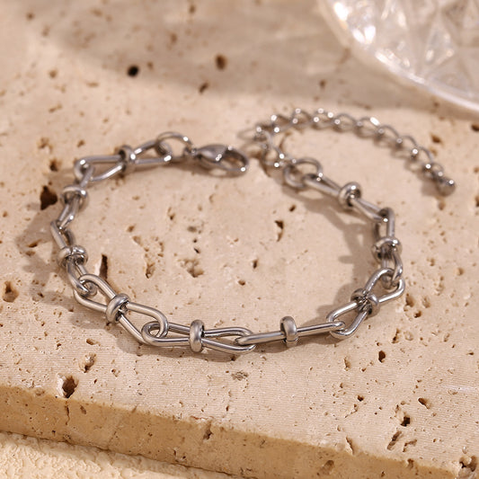 Handcrafted Bowknot Silver Bracelet