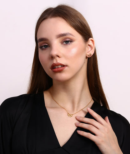 Gold bow stud earrings - 18K gold plated, skin safe and tarnish-free by STUD