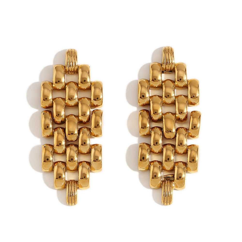 Handwoven Minimalist 18K Gold Earrings