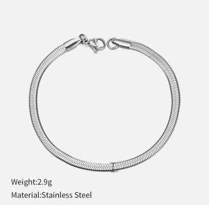 18K Gold-Plated Stainless Steel Snake Chain Bracelet