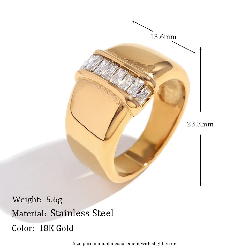 Gold Ring With A Diamond Set In The Center