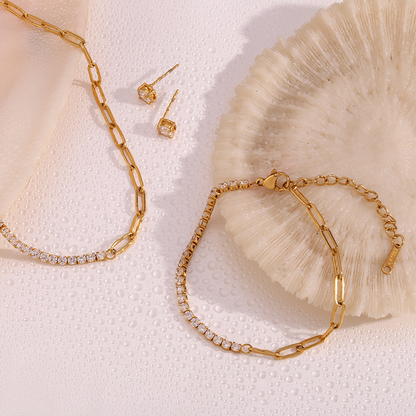 Golden Link Paperclip Bracelet