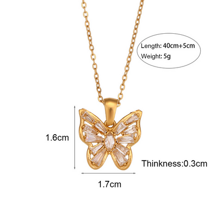 Butterfly necklace size details
