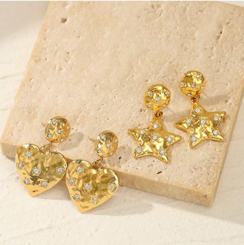 Golden Glam: 14K Gold Plated Star Earrings