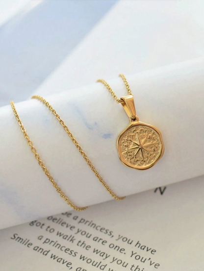 Antique North Star pendant necklace – 18K gold plated celestial jewelry by STUD-Shop Till You Drop