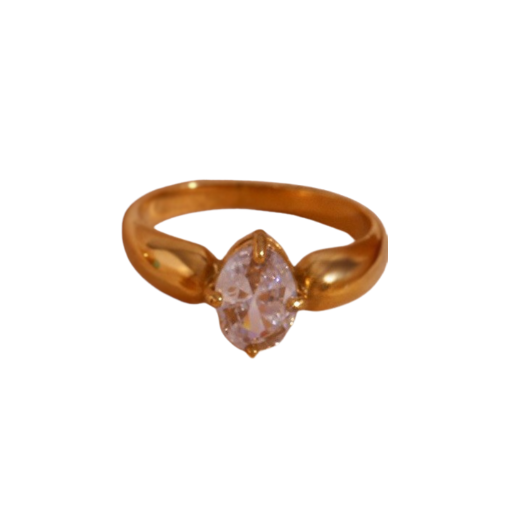 18K Gold-Plated Diamond Ring