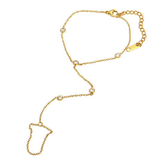 Double Chain Finger Bracelet – 18K Gold Plated