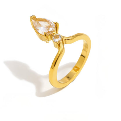 Crown Teardrop Ring