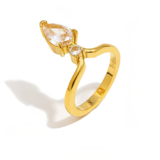 Crown Teardrop Ring