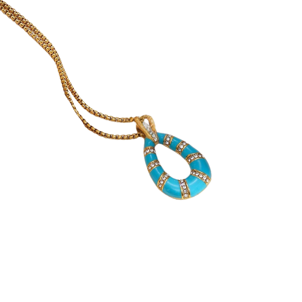 Enamel Teardrop Necklace