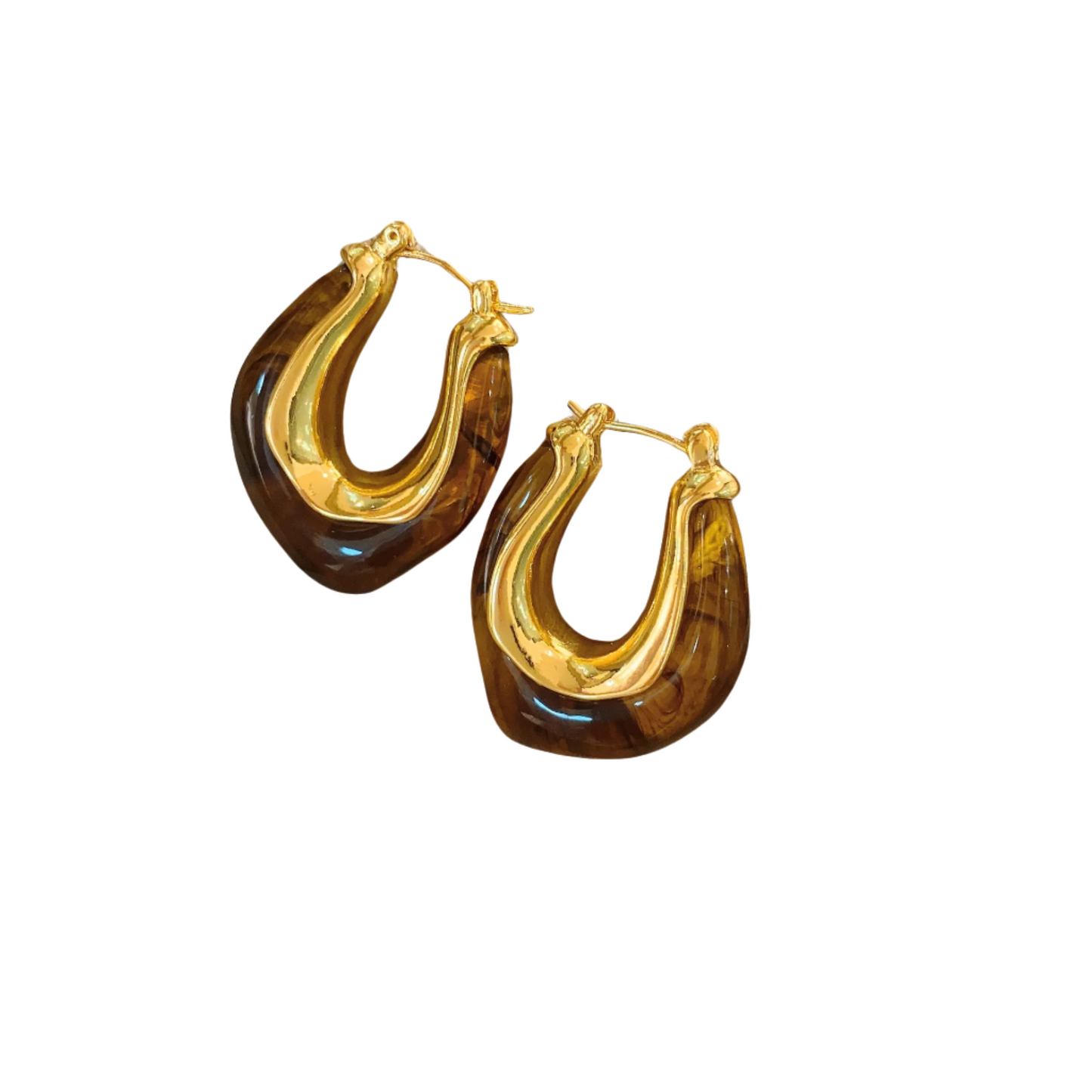 Amber Acrylic Hoop Earrings