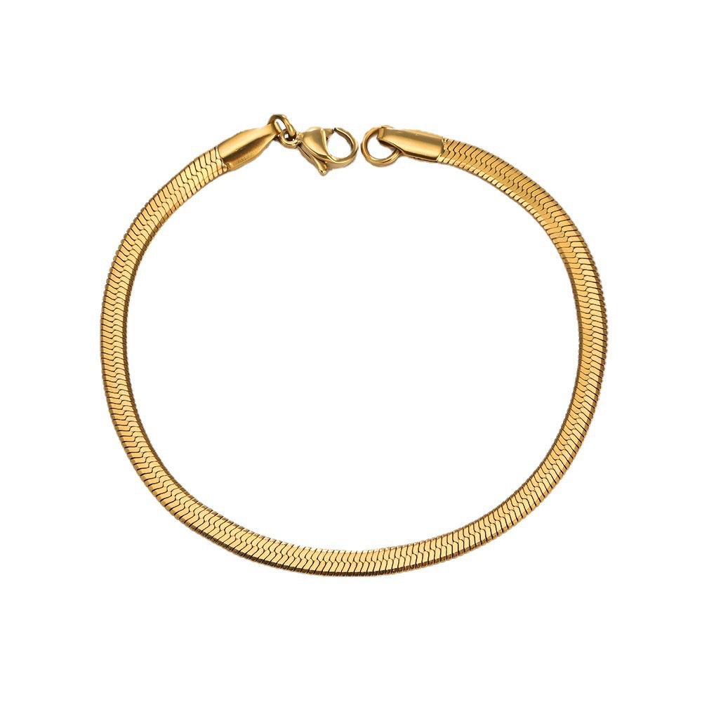 18K Gold-Plated Stainless Steel Snake Chain Bracelet